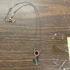 Sabika Red Flower Necklace